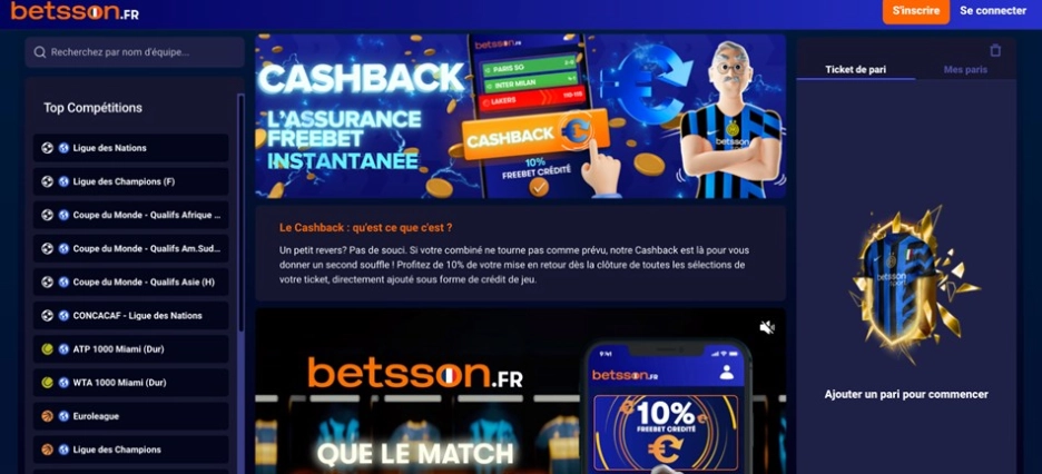 Cashback foot chez le bookmaker hors ARJEL Betsson